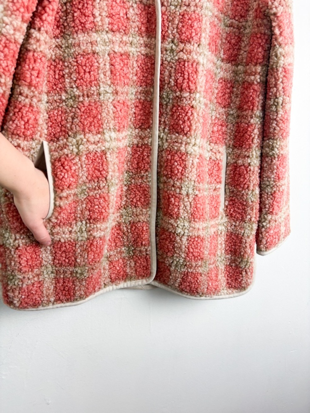 NIC+ZOE Sunset Sherpa Pink Plaid Jacket Sz M - Picture 9 of 11
